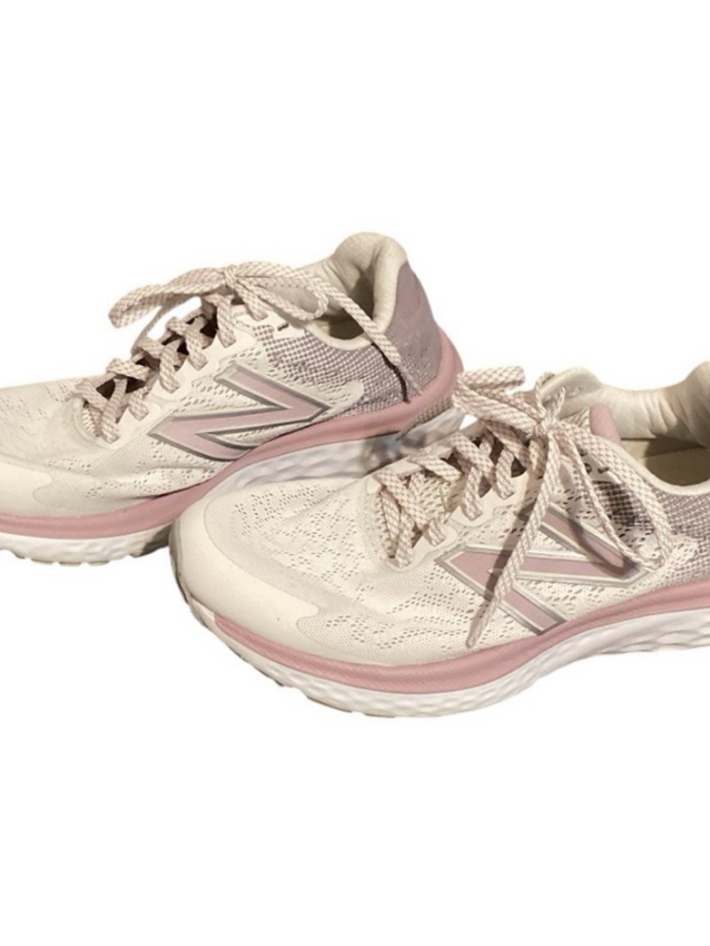 New Balance Women's Cream & Pink Athletic Running Shoes